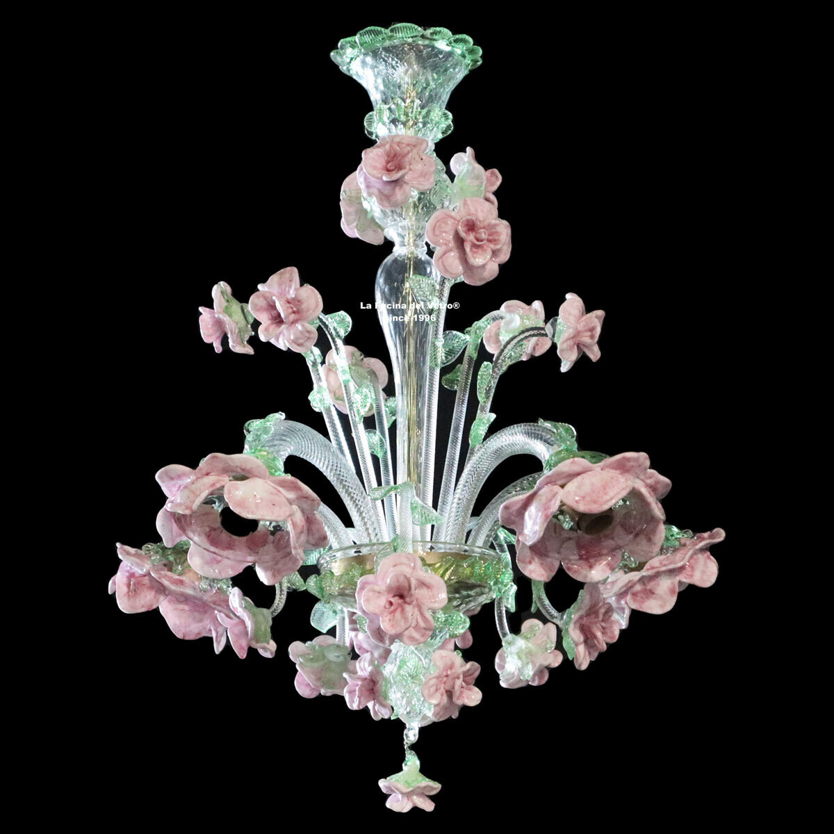 "ROSETO ECO" Lampadario in vetro di Murano