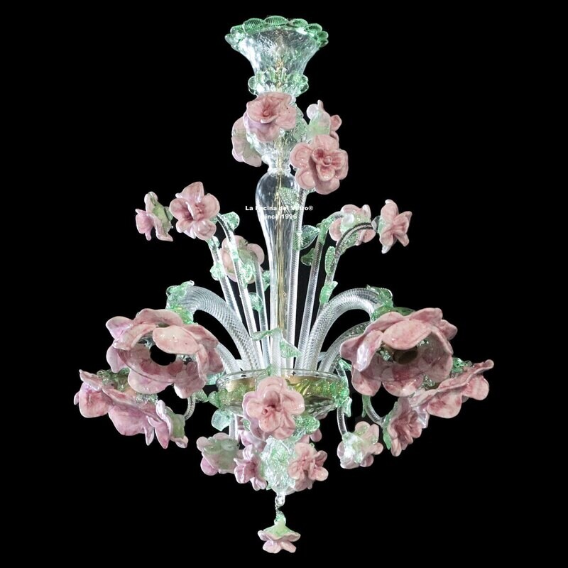 "ROSETO ECO" Lampadario in vetro di Murano