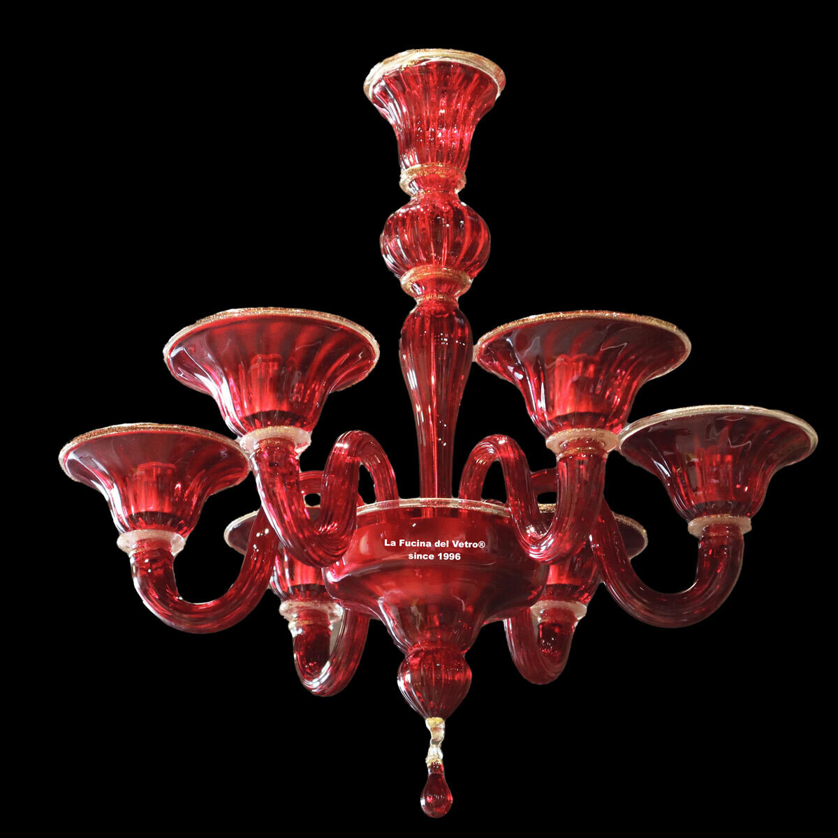 "FUOCO" Lampadario moderno in vetro di Murano
