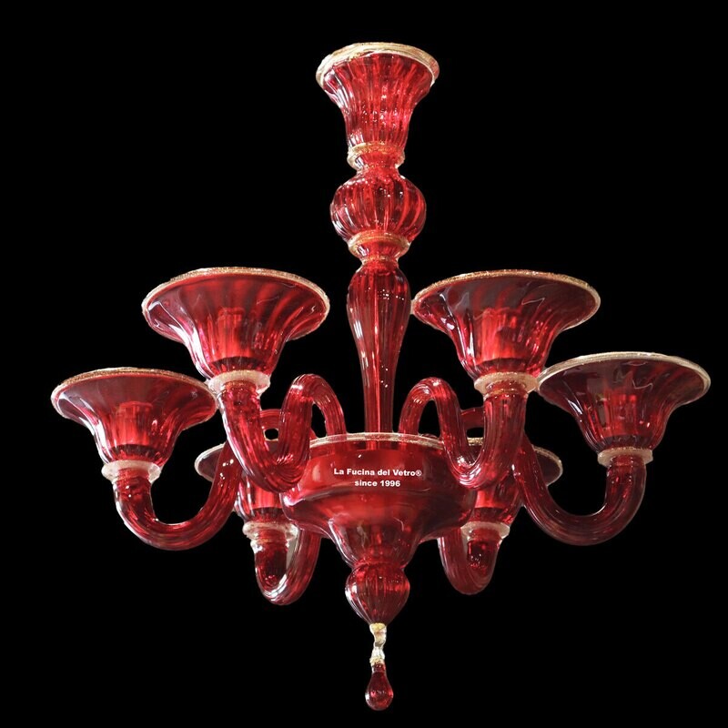 "FUOCO" Lampadario moderno in vetro di Murano