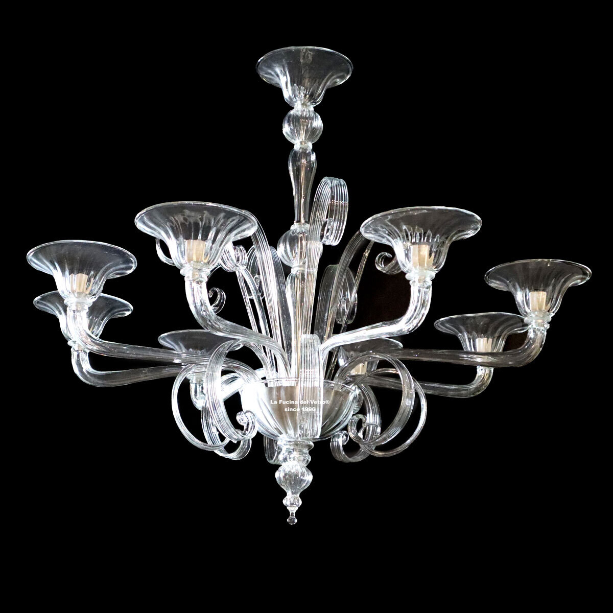 "PASTORALE PIPA" lampadario in vetro di Murano