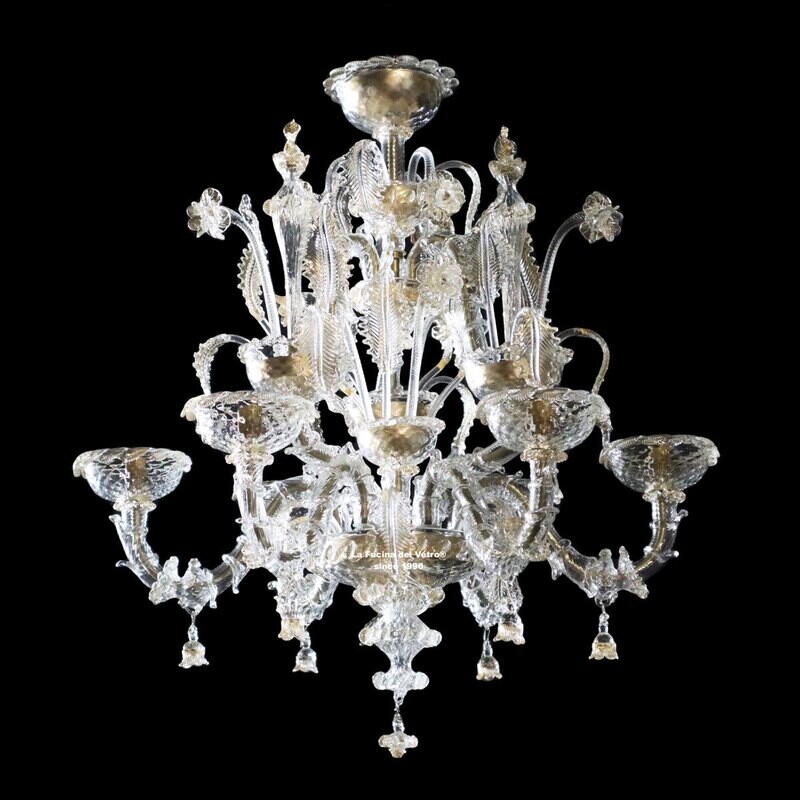 "REZZONICO" Lampadario in vetro di Murano