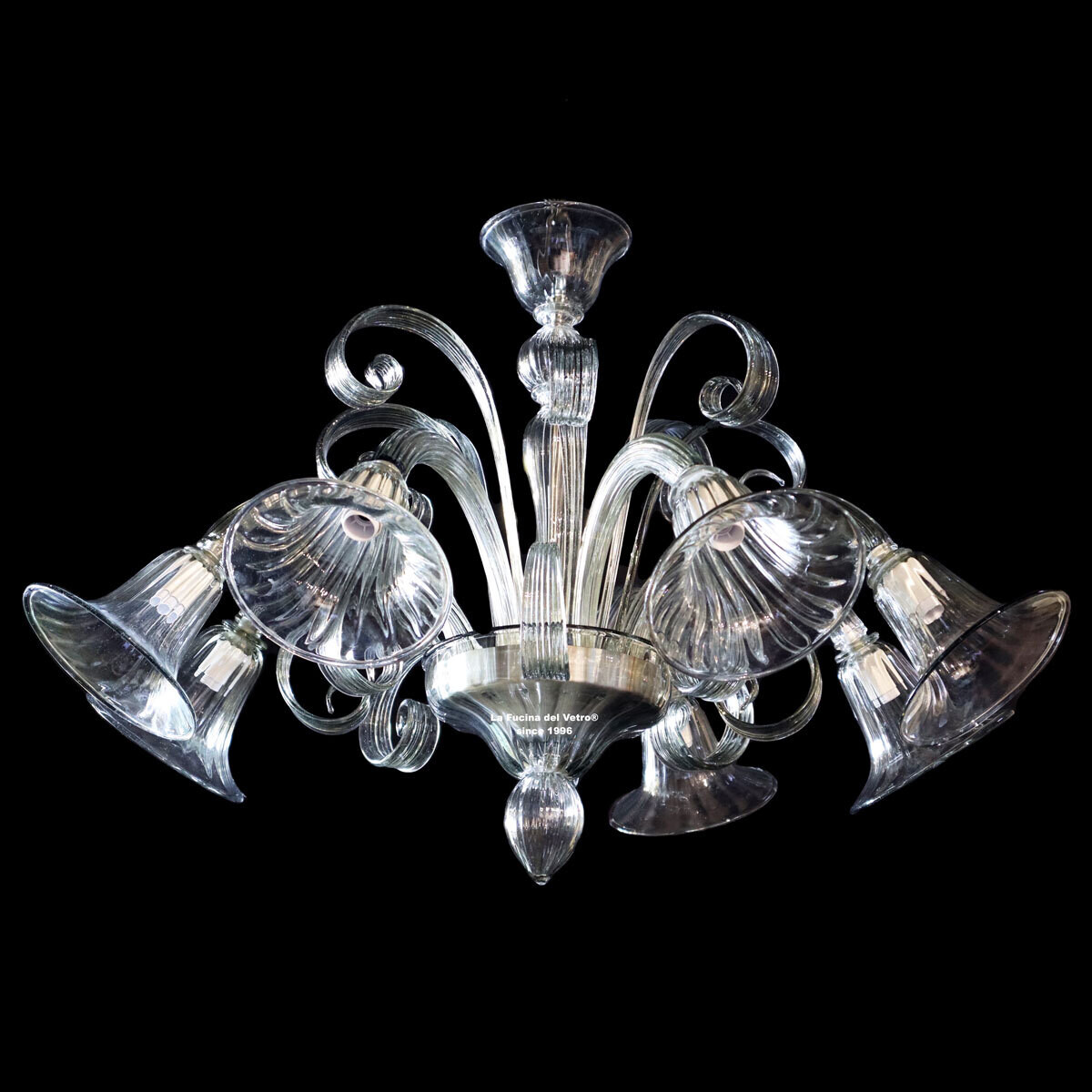"GI&Ugrave; MIGNON" lampadario pastorale in vetro di Murano
