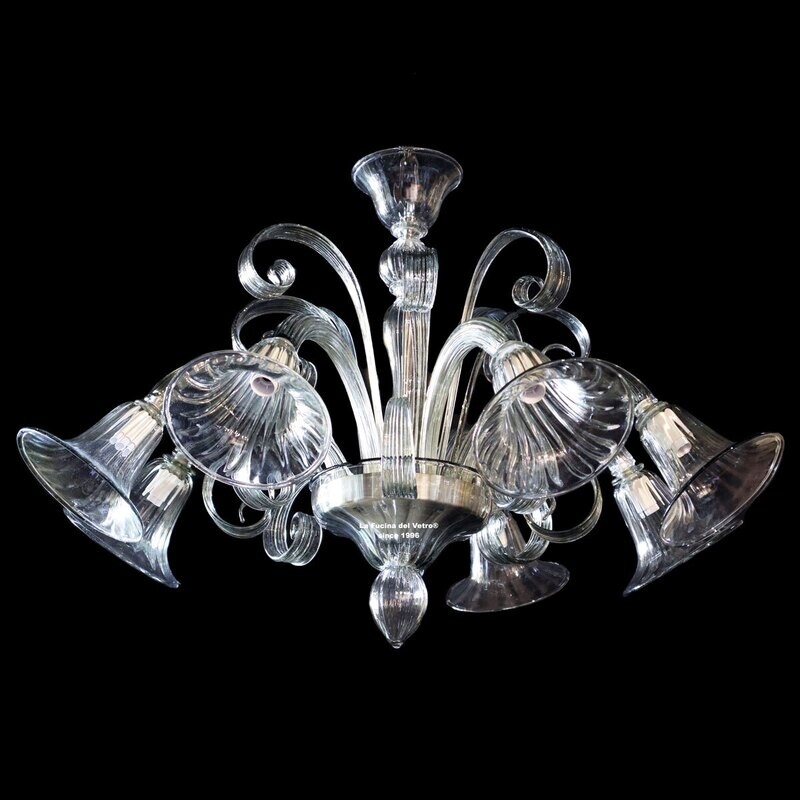 "GI&Ugrave; MIGNON" lampadario pastorale in vetro di Murano