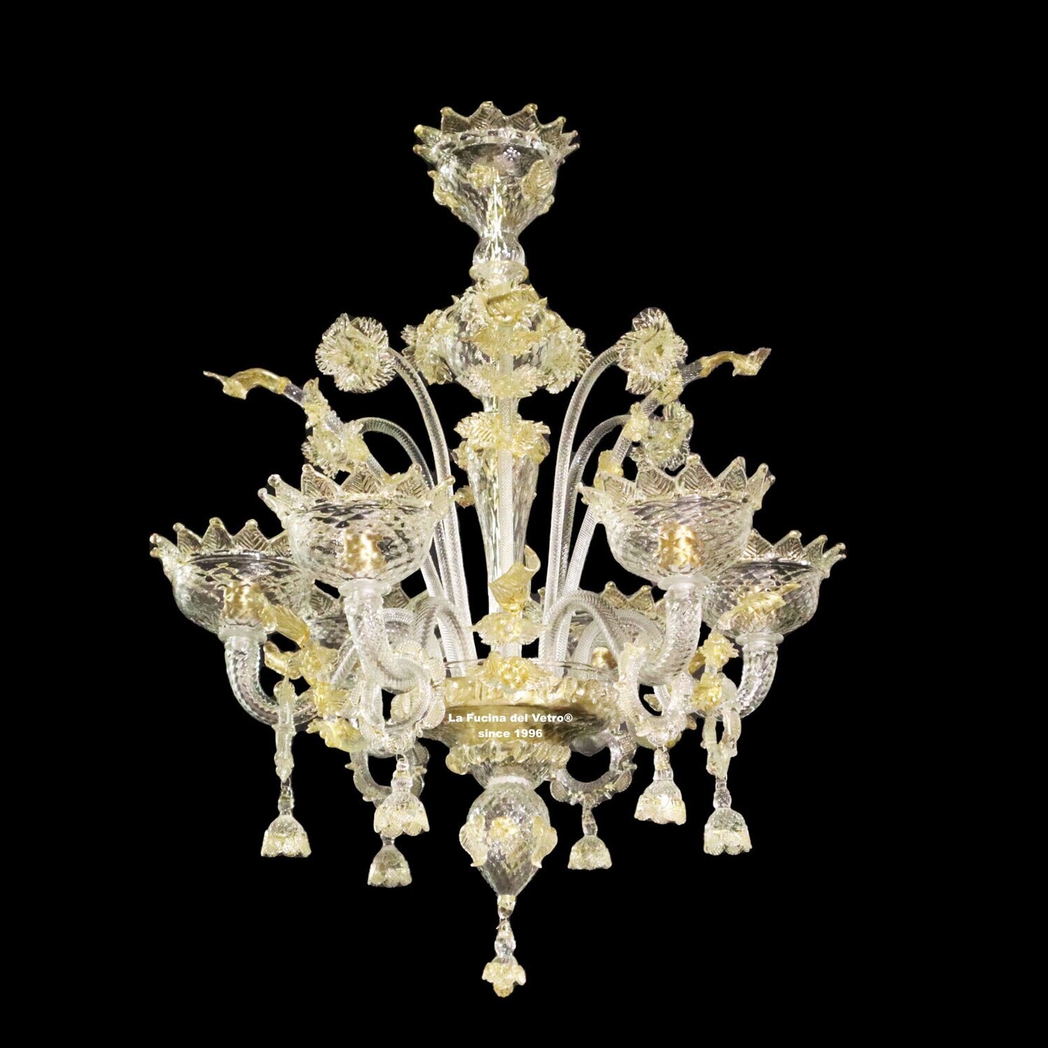 "FERRO ORO" Lampadario in vetro di Murano