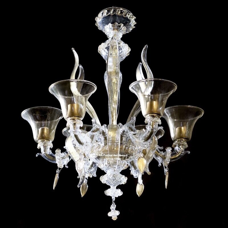"SEMIREZZONICO LISCIO" Lampadario in vetro di Murano