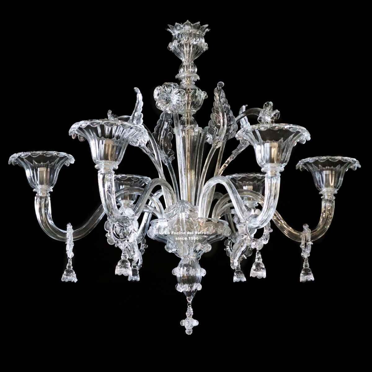 "RITORTO CRISTALLO" Lampadario in vetro di Murano