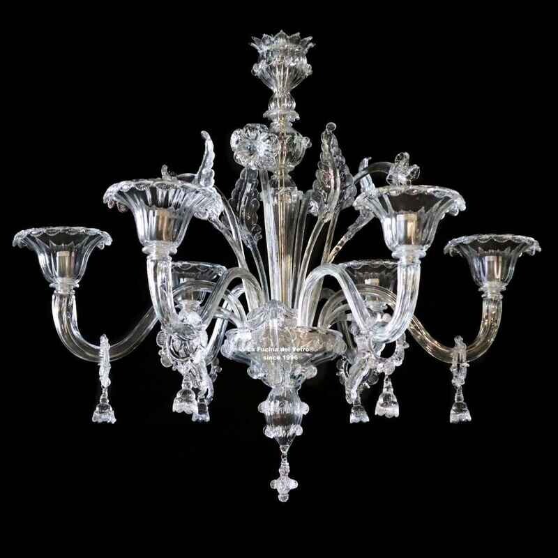"RITORTO CRISTALLO" Lampadario in vetro di Murano