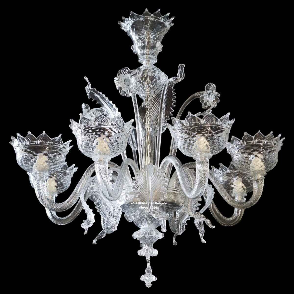 "CLASSICO CRISTALLO" Lampadario in vetro di Murano