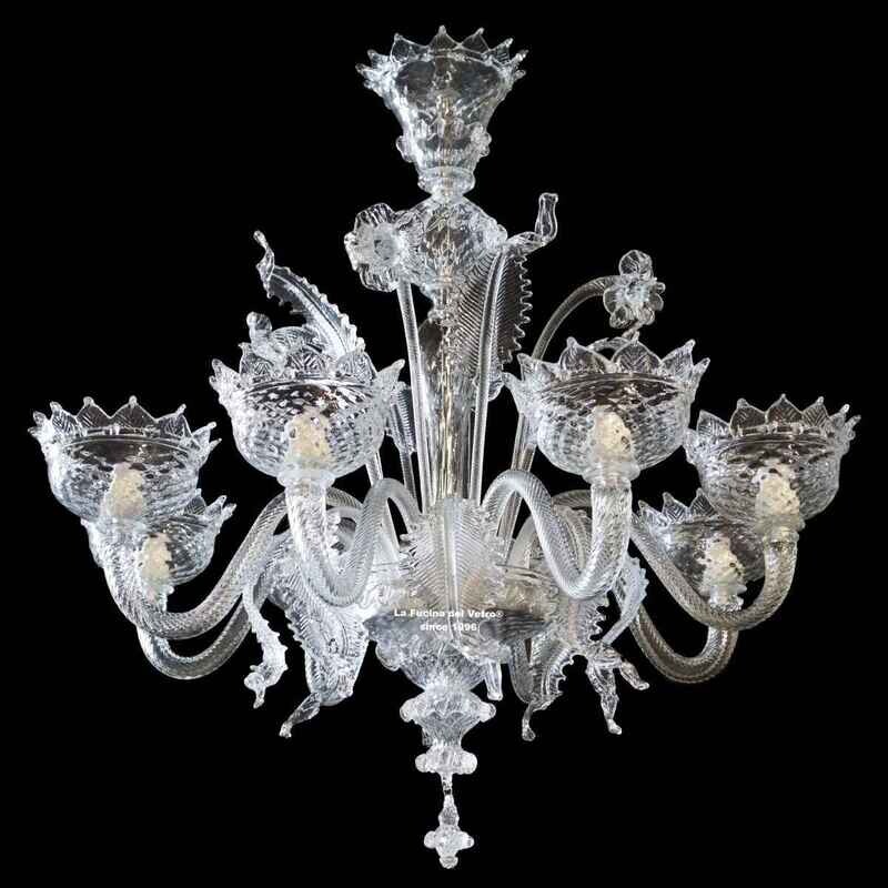 "CLASSICO CRISTALLO" Lampadario in vetro di Murano