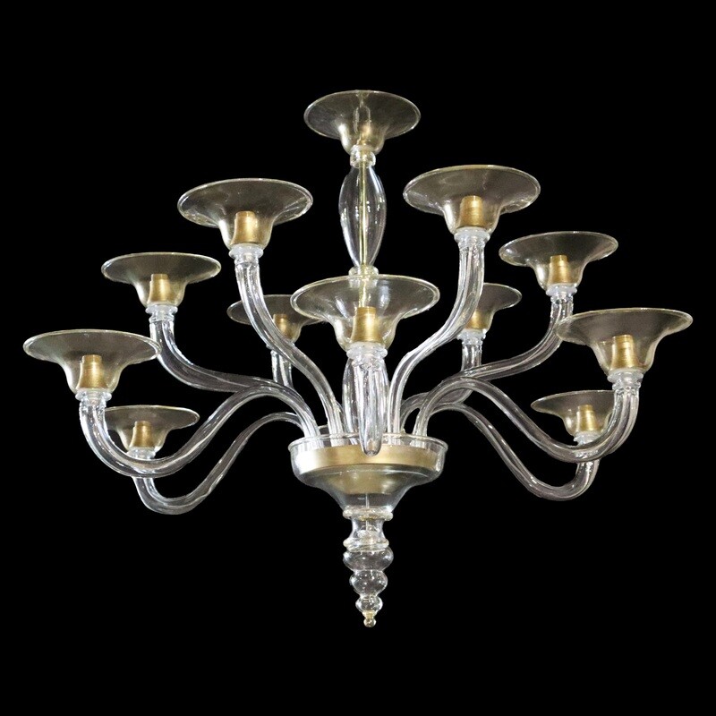 "PIPA" Modern Murano glass chandelier