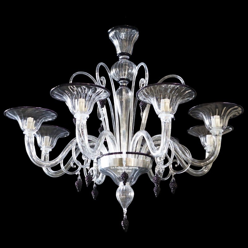"PASTORAL BACCHUS" Pastoral chandelier in Murano glass