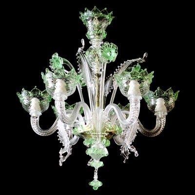 "CLASSICO VERDE" Lampadario in vetro di Murano