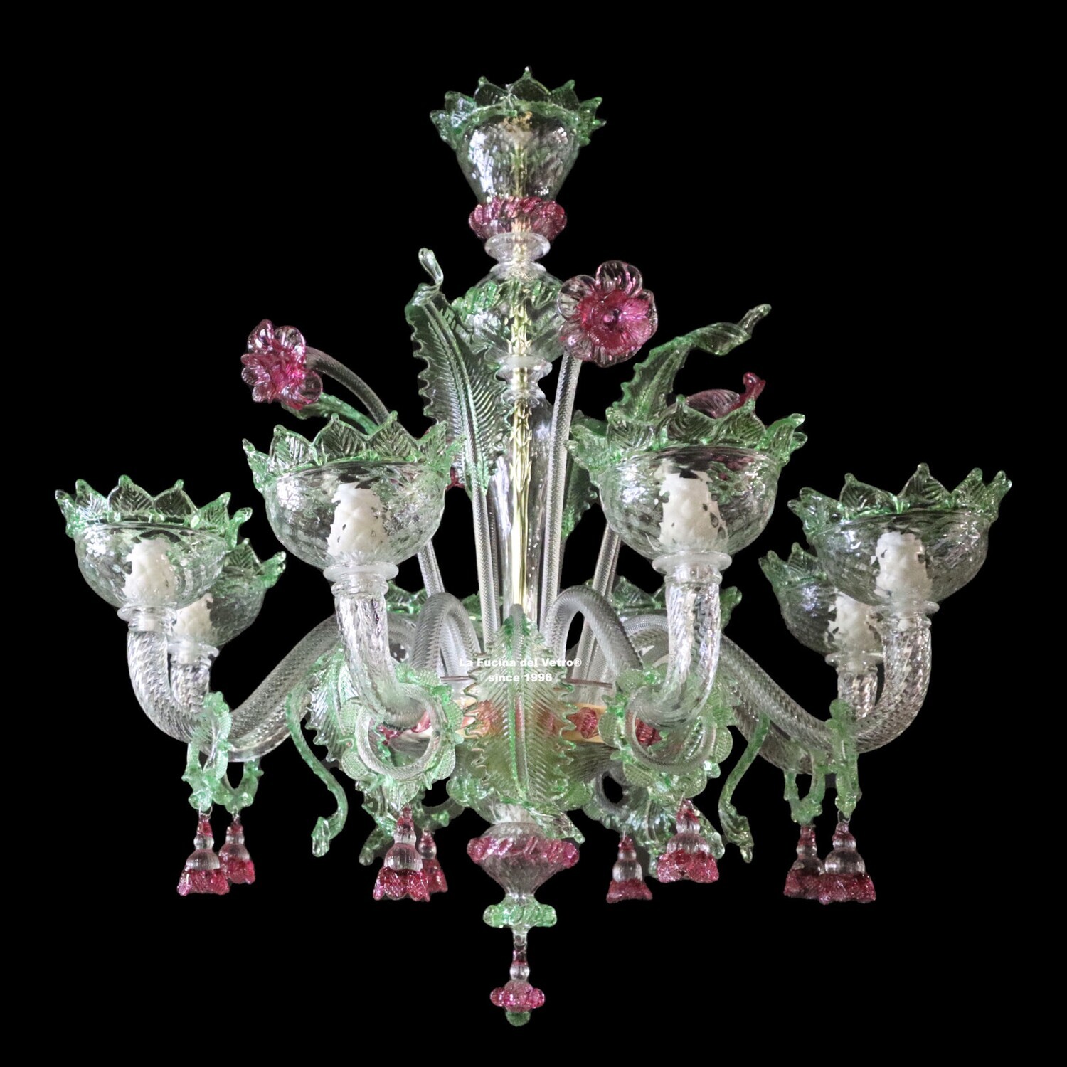 "CLASSICO BICOLORE PENDAGLI" Lampadario in vetro di Murano