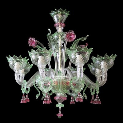 "CLASSICO BICOLORE PENDAGLI" Lampadario in vetro di Murano