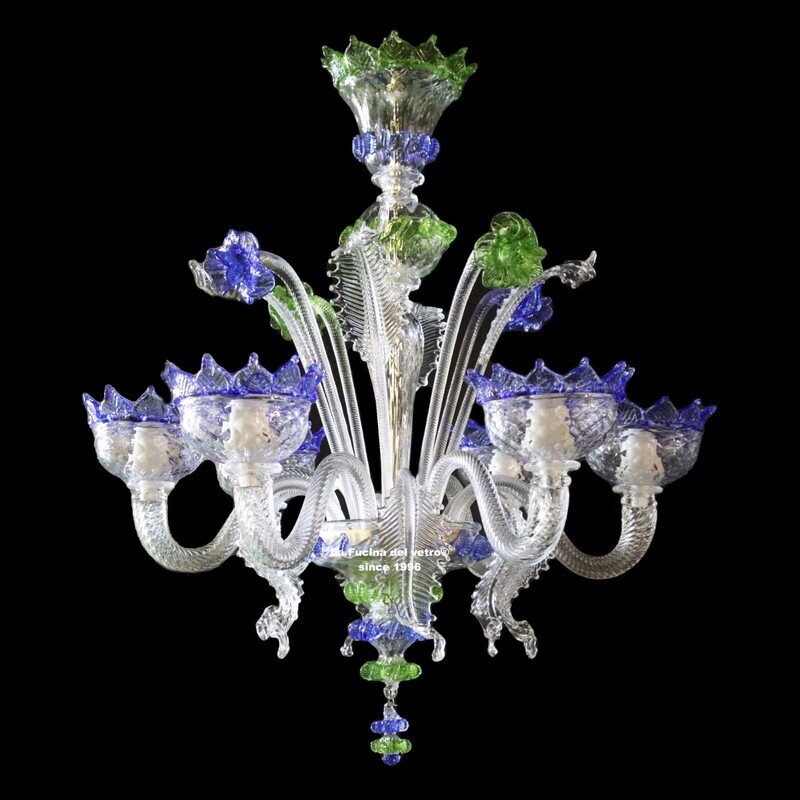 Murano glass chandelier "CLASSIC BICOLOUR"