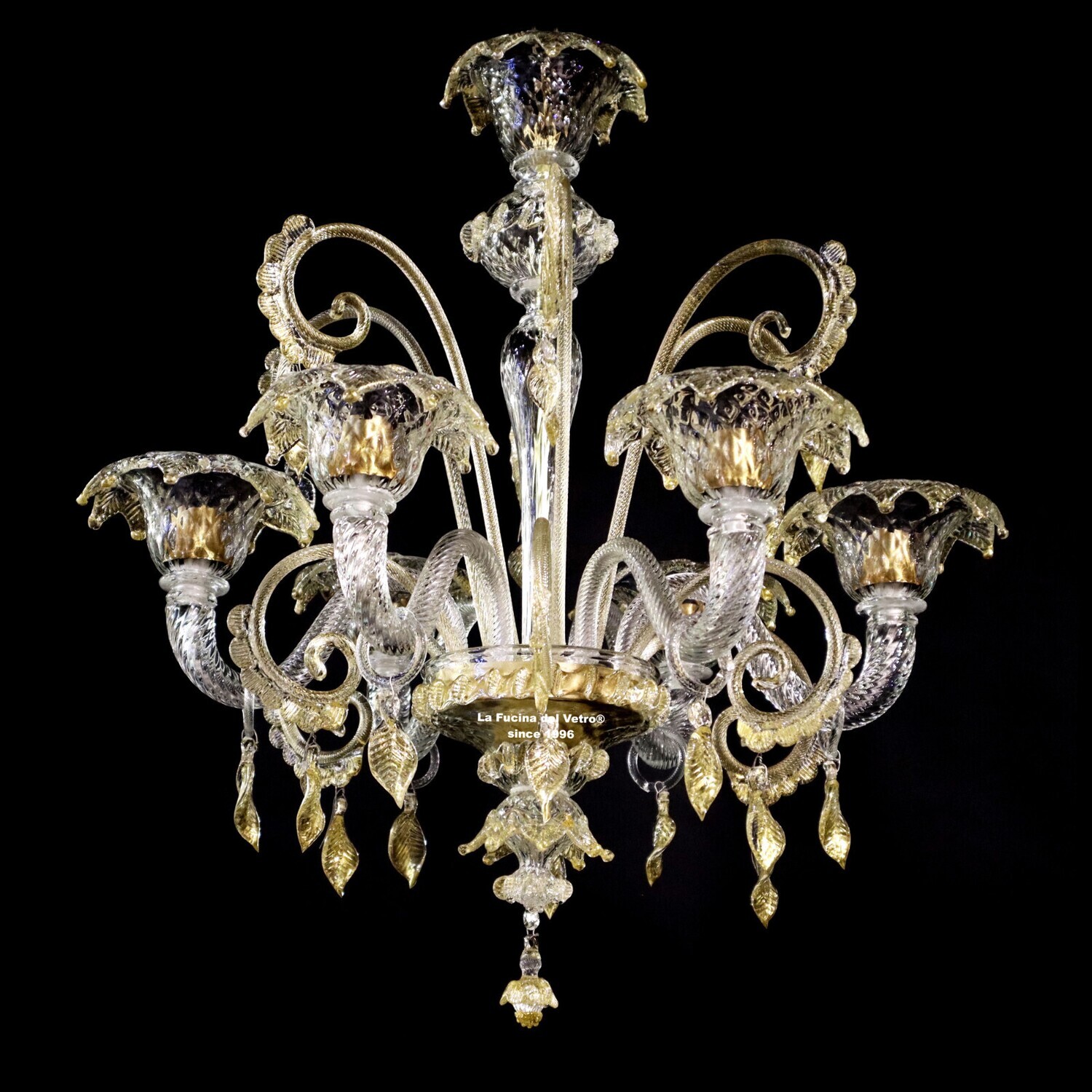 "FIAMME" Lampadario in vetro di murano