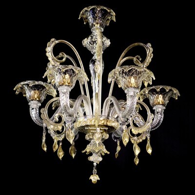 "FIAMME" Lampadario in vetro di murano
