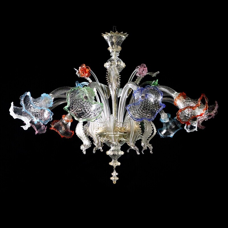 Murano glass chandelier "SPOTLIGHTS MULTICOLOUR"