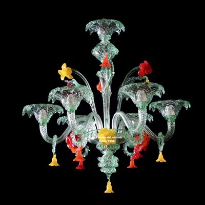 "PASTA VERDINO" Lampadario in vetro di murano