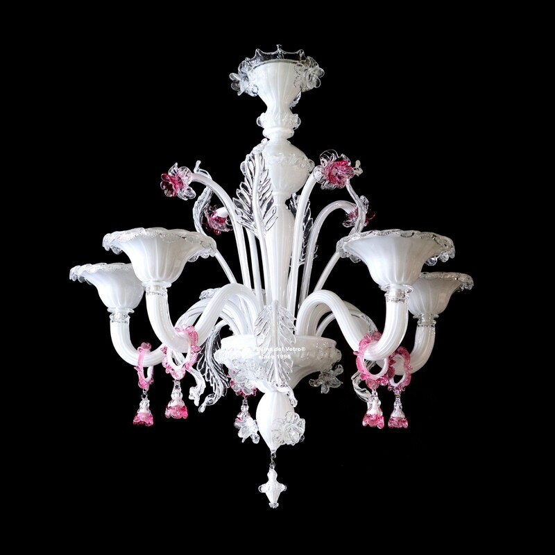 Murano glass chandelier "WHITE RITORTO"