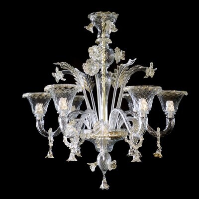 "RITORTO ORO" Lampadario in vetro di murano