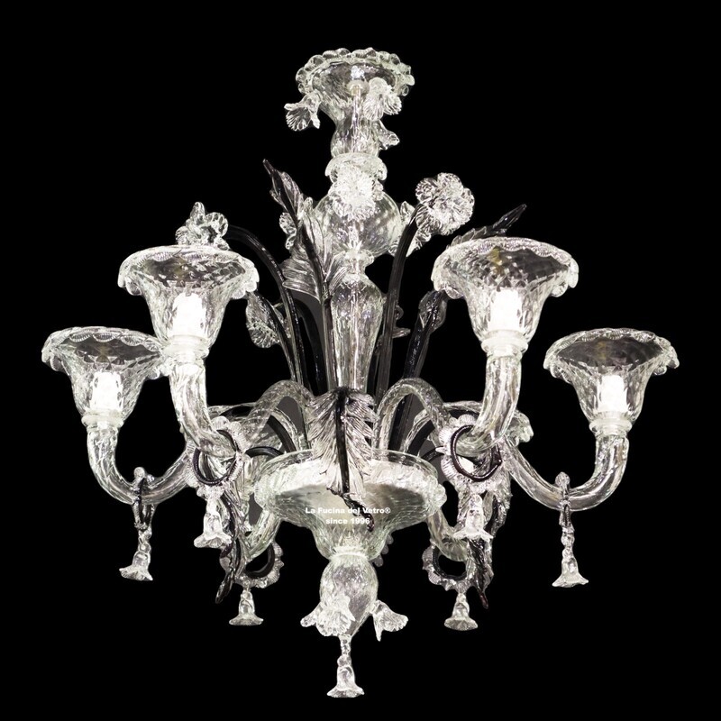 Murano glass chandelier "VEINED RITORTO"