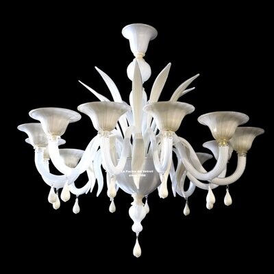 "LANCE REALE" Lampadario pastorale in vetro di Murano