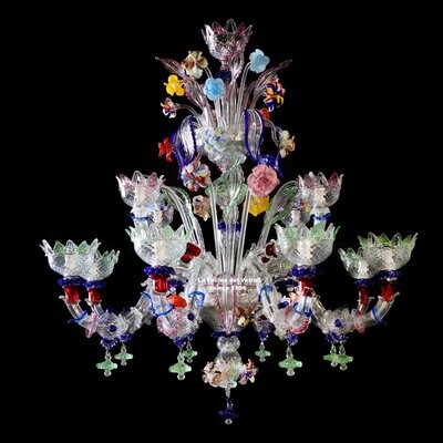 "SEMIREZZONICO CARNEVALE" Lampadario in vetro di Murano