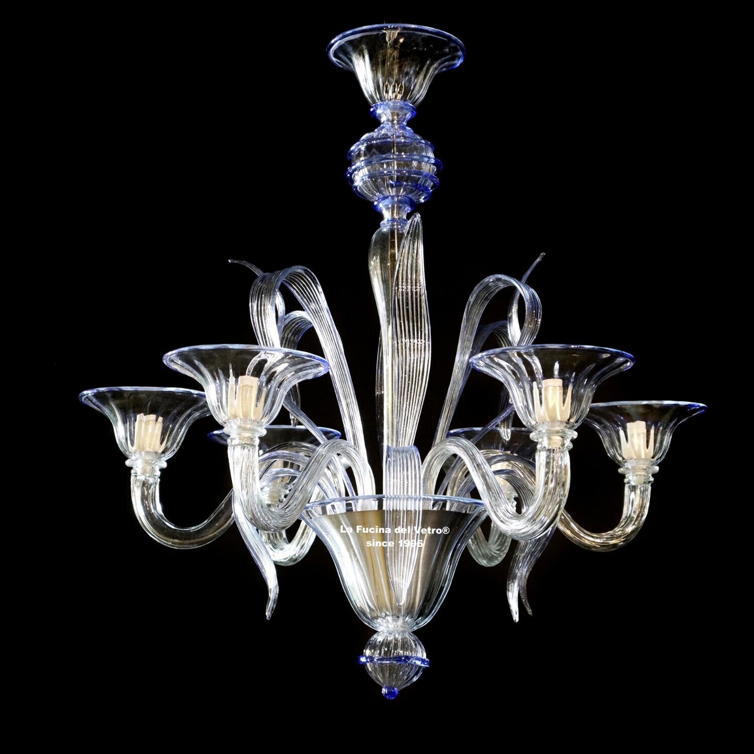 "LANCE MISTO" Lampadario pastorale in vetro di Murano