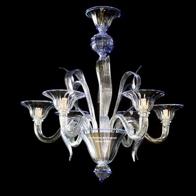"LANCE MISTO" Lampadario pastorale in vetro di Murano