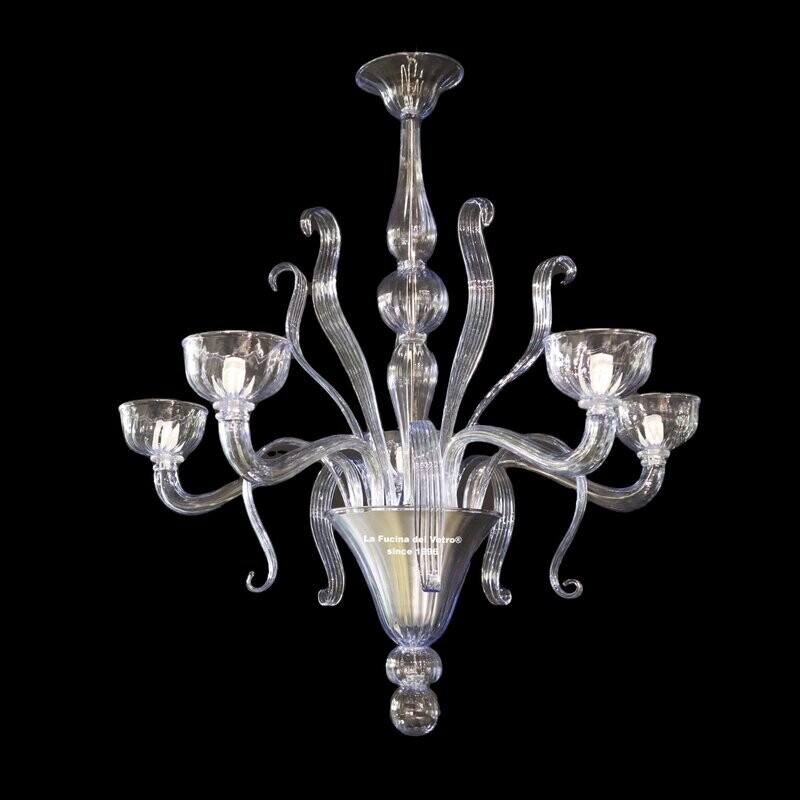 "COBRA" Pastoral chandelier in Murano glass