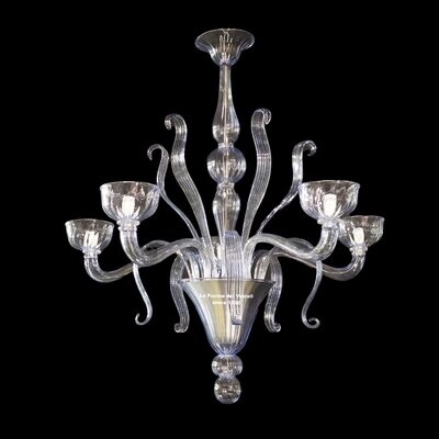 "COBRA" Lampadario pastorale in vetro di Murano celeste