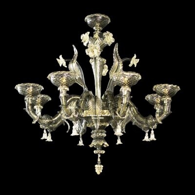 "SEMIREZZONICO MEZZASFERA GRIGIO" Lampadario in vetro di Murano