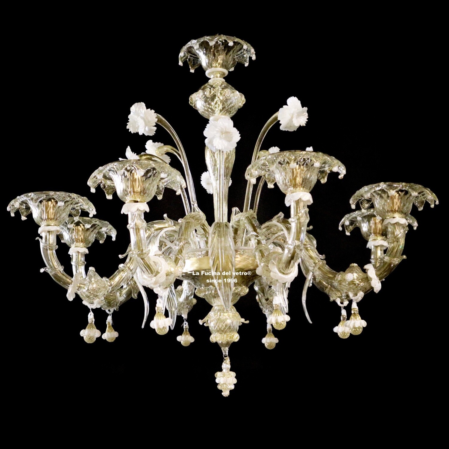 "SEMIREZZONICO TUTTO ORO" Lampadario in vetro di Murano