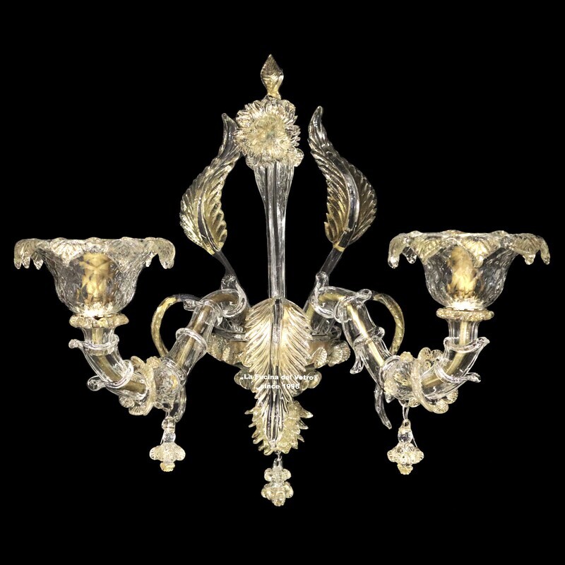 "REZZONICO ONDA" Applique in vetro di Murano