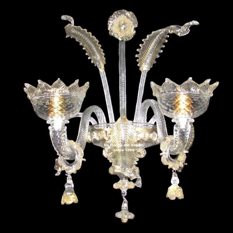 "PENDANTS GOLD" Murano glass wall light