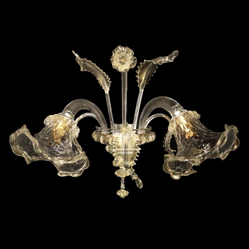 "RIFLETTORI ORO" Applique in vetro di Murano