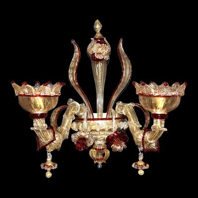 "REZZONICO REALE" Applique in vetro di Murano
