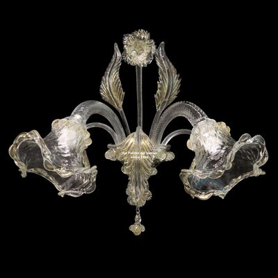 &ldquo;RIFLETTORI ONDA" Applique in vetro di Murano
