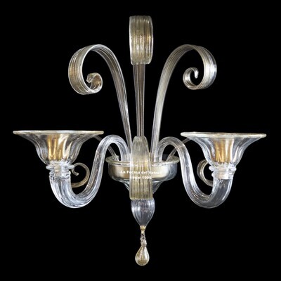 "PASTORALE ORO" Applique in vetro di Murano