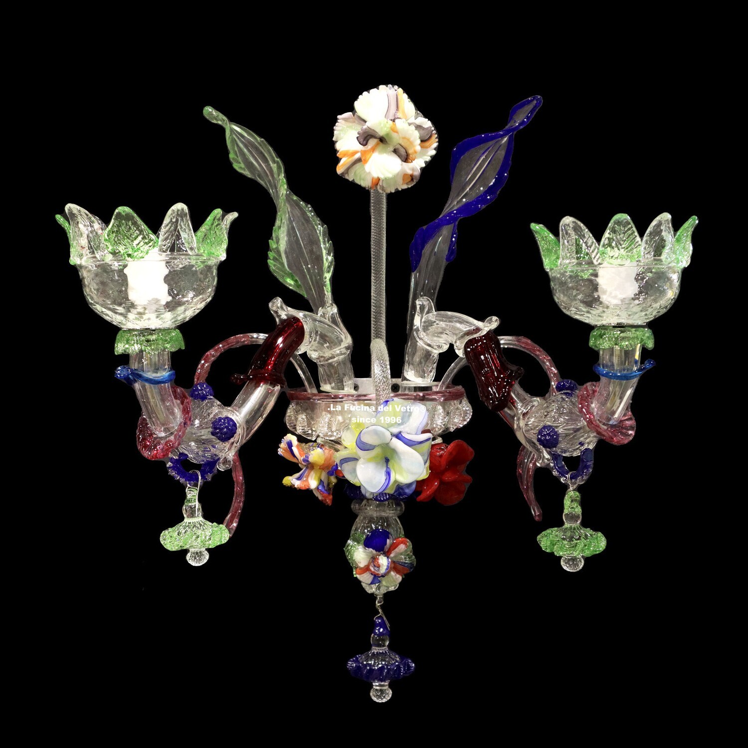 &ldquo;REZZONICO CARNEVALE VS 2" Applique in vetro di Murano