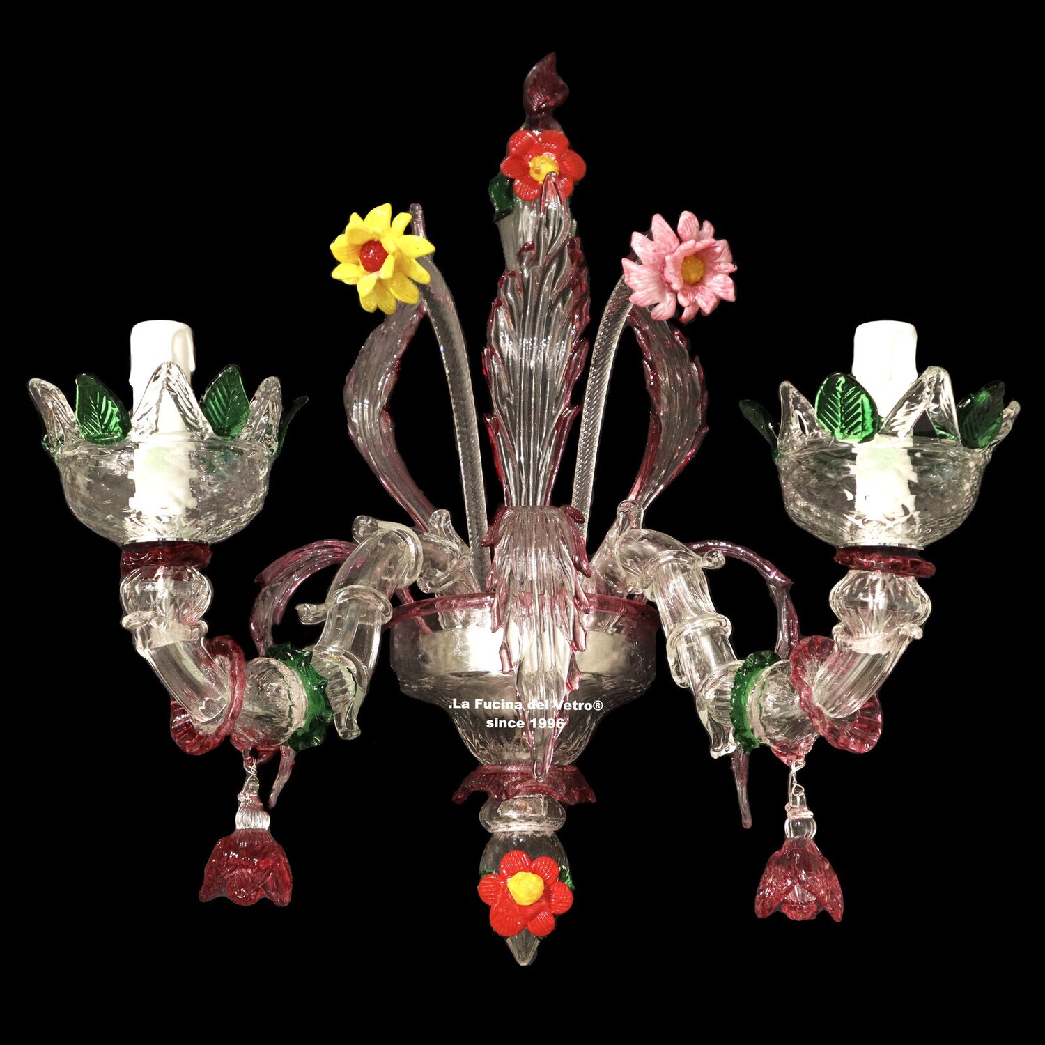 "REZZONICO CARNEVALE" Applique in vetro di Murano