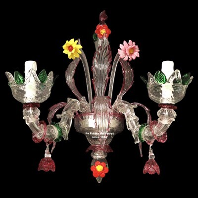"REZZONICO CARNEVALE" Applique in vetro di Murano
