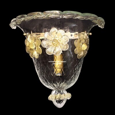 "SCUDO FLOREALE" Applique in vetro di Murano