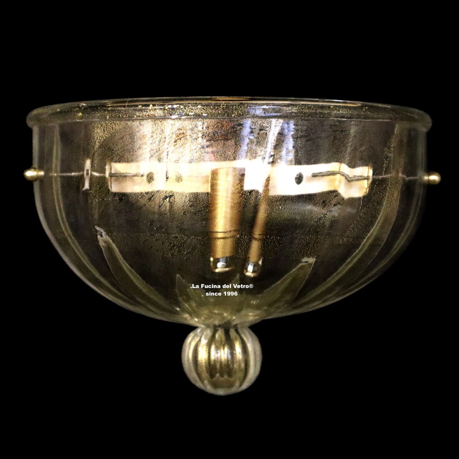 "SCUDO MEZZASFERA" Applique in vetro di Murano