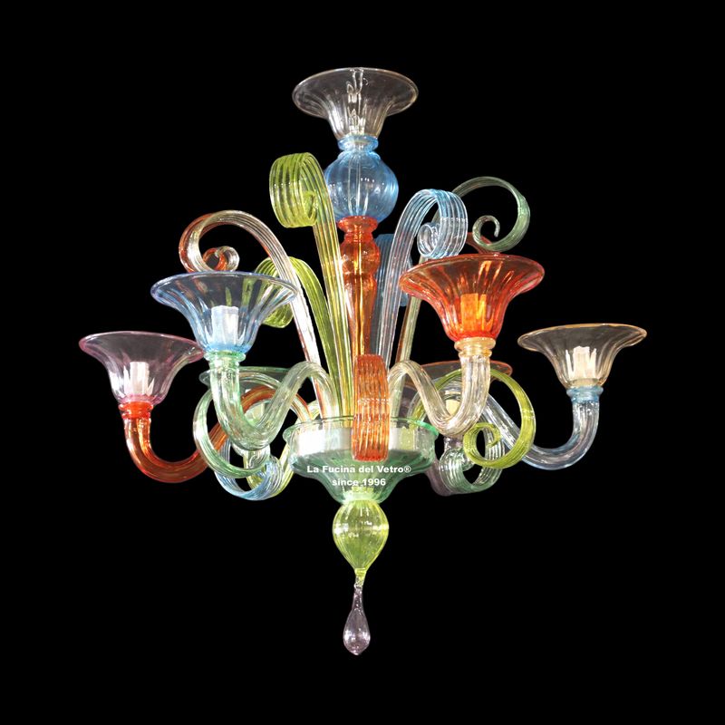 "ARLEQUIN MACIETTE" pastoral Murano glass chandelier