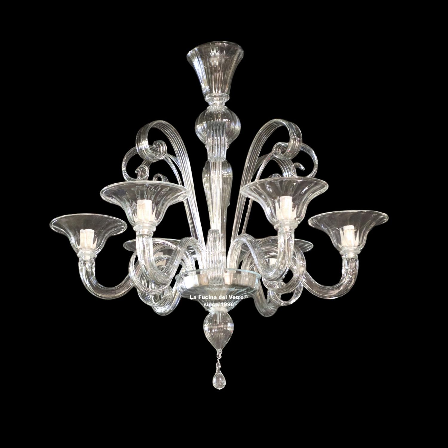 "PASTORALE CRISTALLO" Lampadario in vetro di Murano