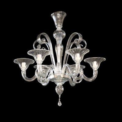 "PASTORALE CRISTALLO" Lampadario in vetro di Murano
