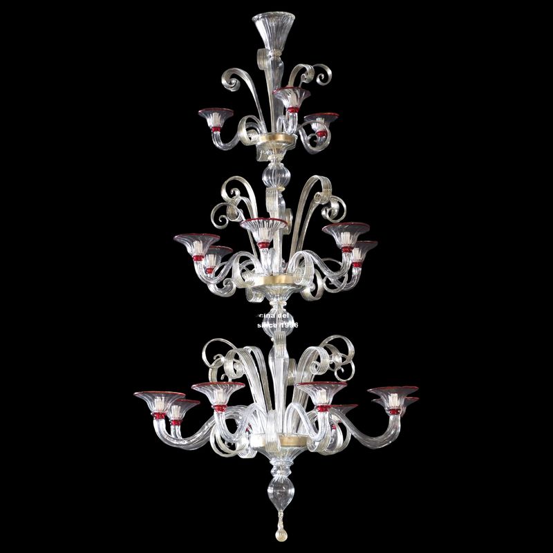 "PASTORAL XXL GOLD" pastoral Murano glass chandelier